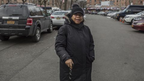 April Simpson, president of the Queensbridge Tenant Association, hosted Patton at her home.
