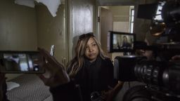Lynne Patton, a regional HUD administrator and former Trump family aide, leads journalists on a tour of a public housing complex in Queens on March 6.