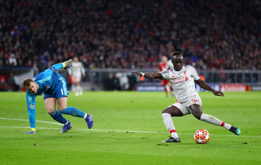 Sadio Mane scored twice in Liverpool's 3-1 win at Bayern Munich in the Champions League.