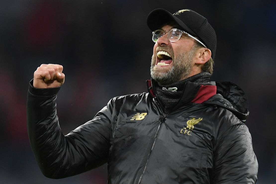 Liverpool's German manager Jurgen Klopp celebrates his side's victory in Munich.