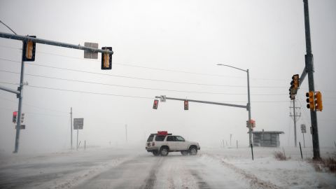 Traffic slows to a crawl at a highway intersection in Arvada, Colorado, on March 13. 