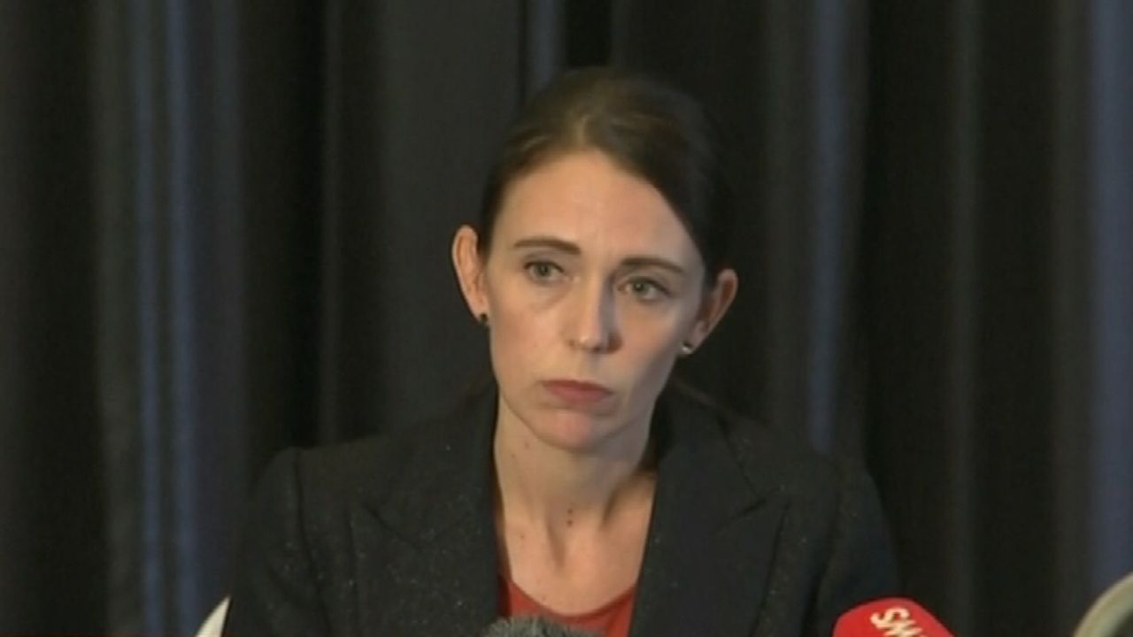 Jacinda Ardern shooting press conference