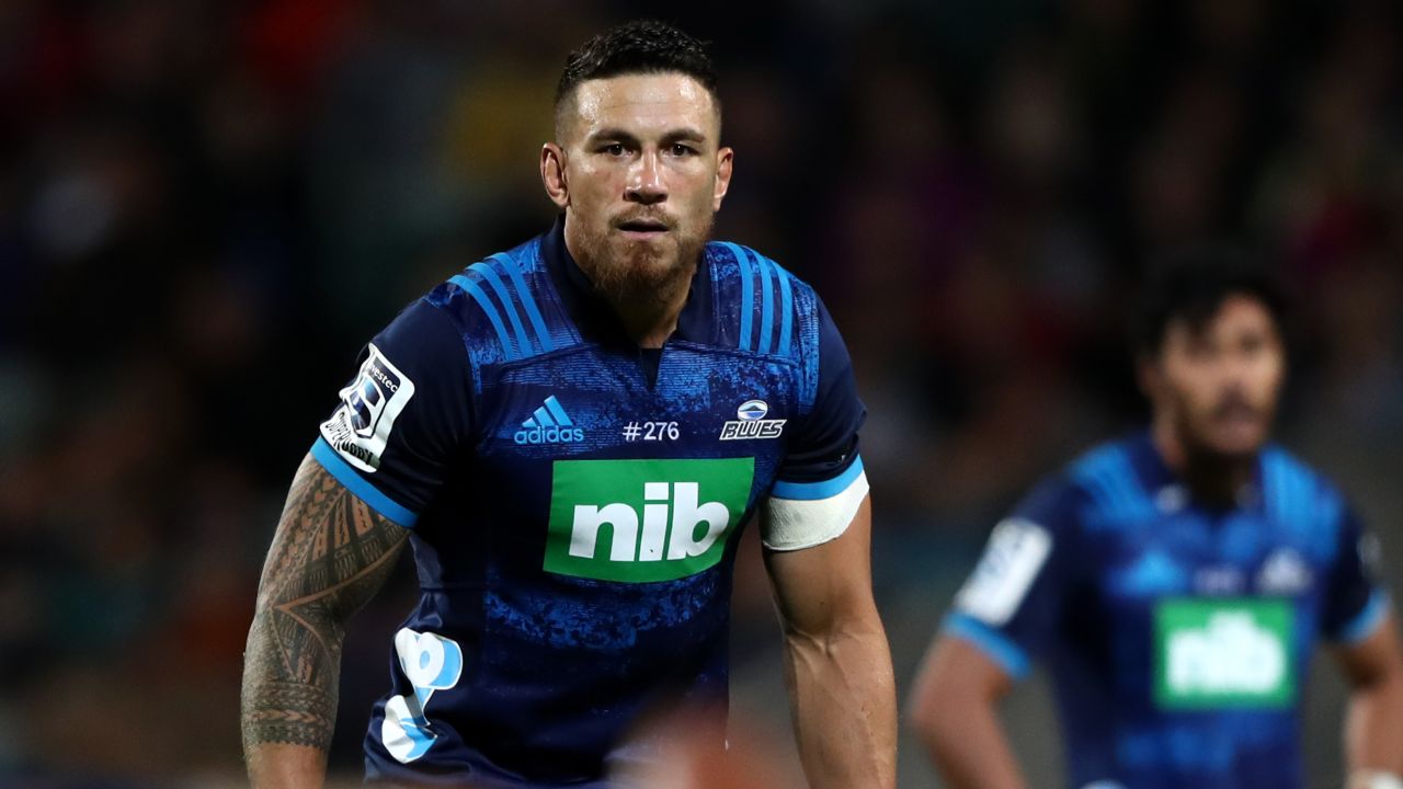 Sonny Bill Williams of the Blues looks on during the round 4 Super Rugby match against the Sunwolves at QBE Stadium in Auckland