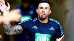 AUCKLAND, NEW ZEALAND - MARCH 09: Sonny Bill Williams of the Blues warms up ahead of the round 4 Super Rugby match between the Blues and the Sunwolves at QBE Stadium on March 09, 2019 in Auckland, New Zealand. (Photo by Hannah Peters/Getty Images)