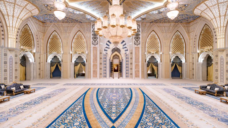 <strong>Impressive interior: </strong>Decorated using white, yellow and blue colors to signify the landscape of the region, it has many impressive rooms including the Al Barza.