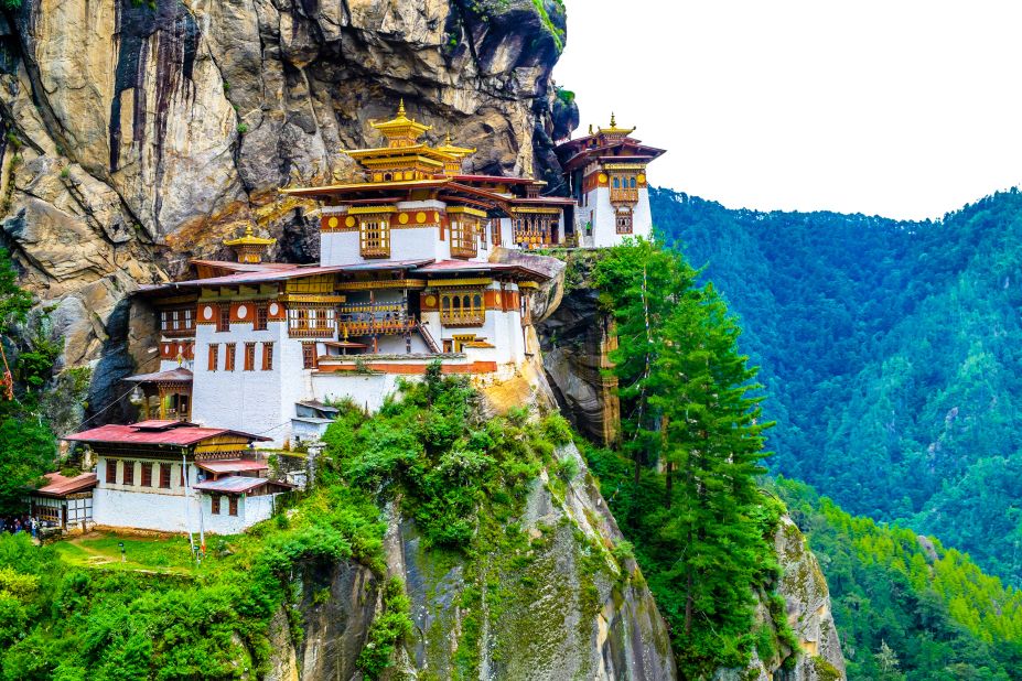 <strong>A country that values happiness. </strong>Although Bhutan isn't as wealthy as the top 10 nations in the World Happiness Report -- it ranked 95th this year -- it is the reason the UN focuses on the topic at all. Its prime minister first proposed World Happiness Day to the United Nations in 2011. Tiger's Nest Monastery is shown here. 