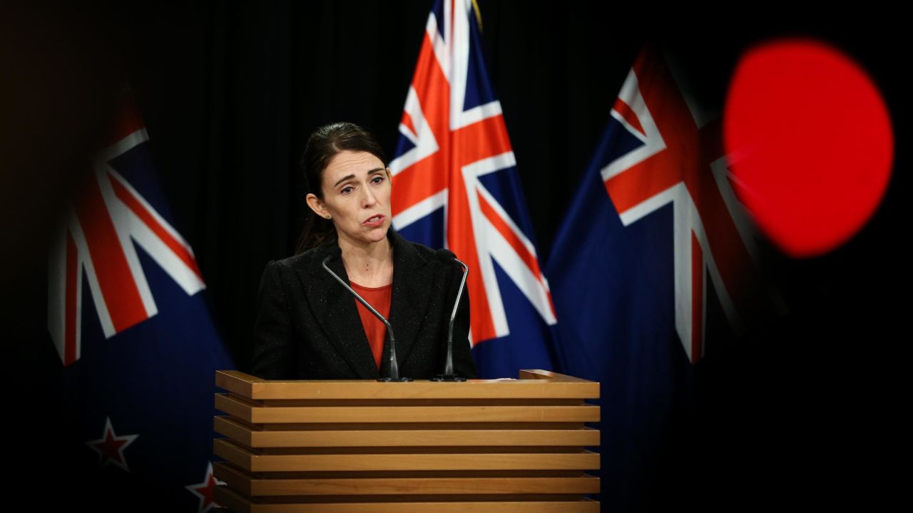 Prime Minister Jacinda Ardern speaking to the media during a press conference at Parliament.