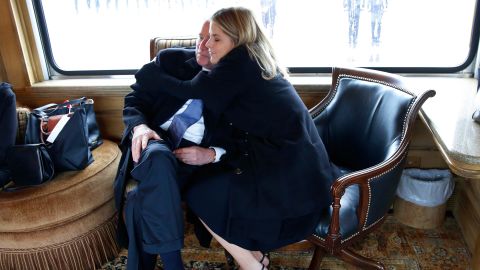 George W. Bush and daughter Jenna Bush Hager share a tender moment aboard Bush 41's funeral train.