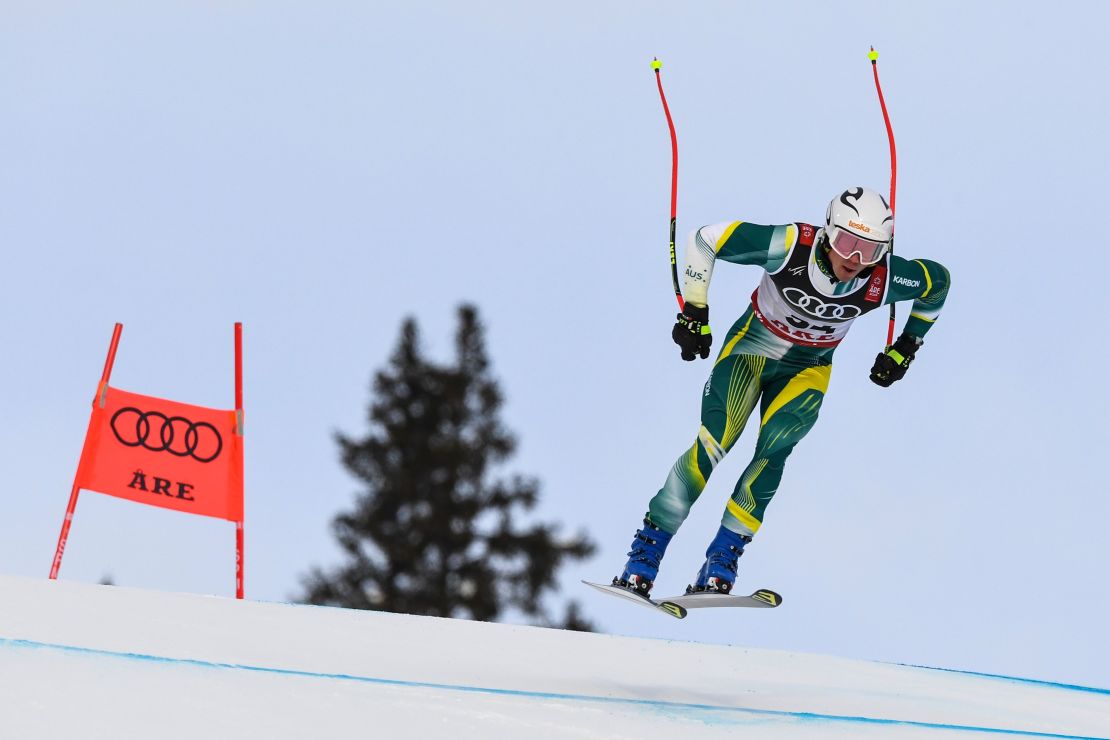 Laidlaw competes in the men's Super G event at the 2019 FIS Alpine Ski World Championships at the National Arena in Are