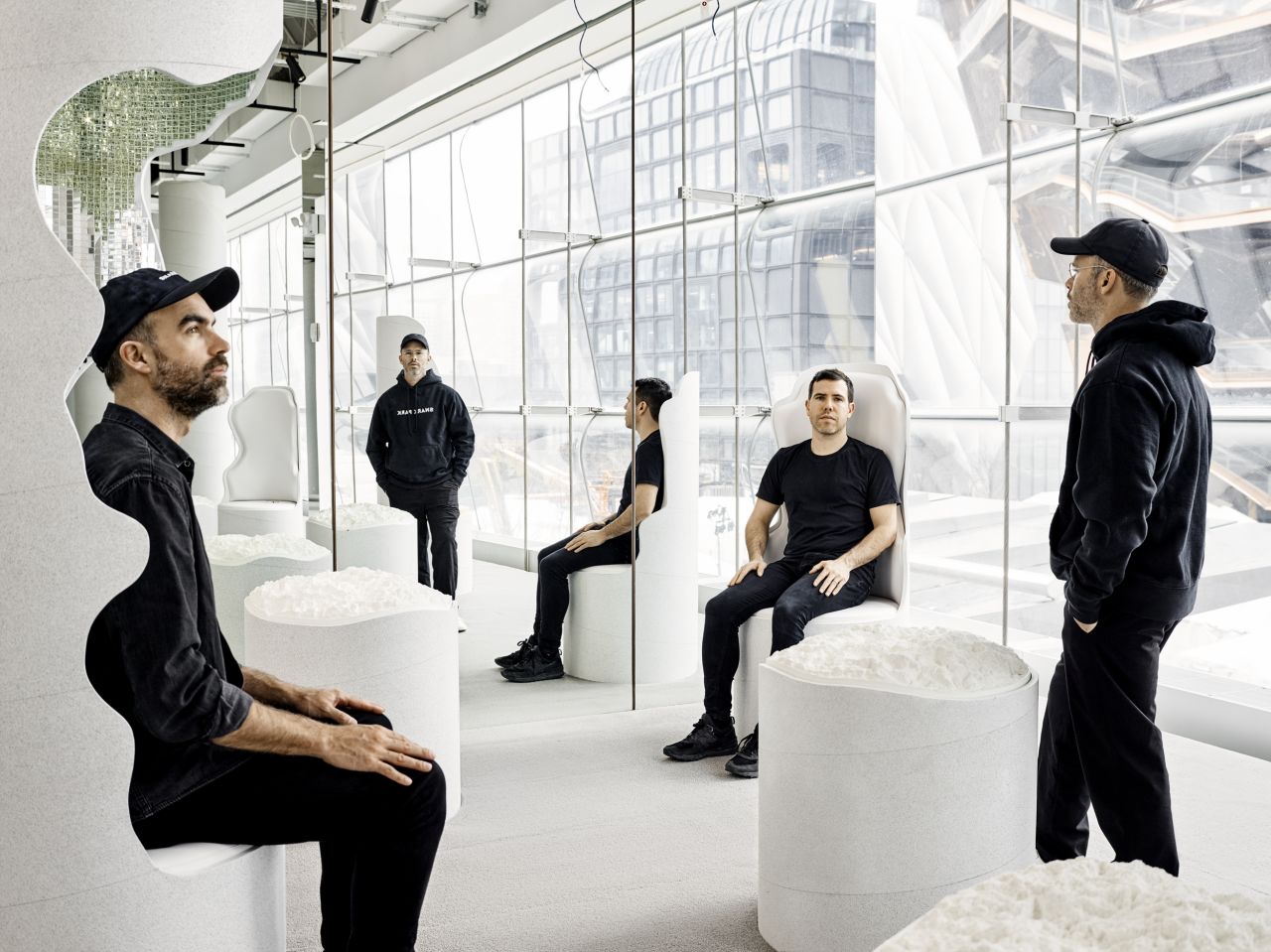 Snarkitecture partners Daniel Arsham, Alex Mustonen and Benjamin Porto.  Scroll through to see images of the firm's new Snark Park project.