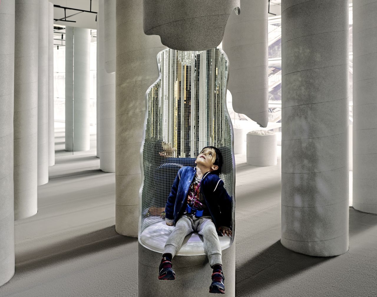 As with much of Snarkitecture's work, visitors are encouraged to engage with and explore exhibition. "People use and inhabit a space in ways that are impossible to anticipate. To us that's a good thing. Everyone has their own imagination, inspiration and curiousity," Alex Mustonen said.