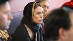 New Zealand Prime Minister Jacinda Ardern meets Muslim community representatives on March 16, 2019 in Christchurch, New Zealand. At least 49 people are confirmed dead, with more than 40 people injured following attacks on two mosques in Christchurch.