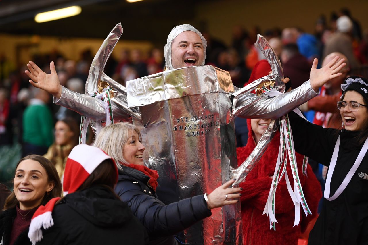 Expectant fans were in the mood to see Wales seal the Six Nations title. 
