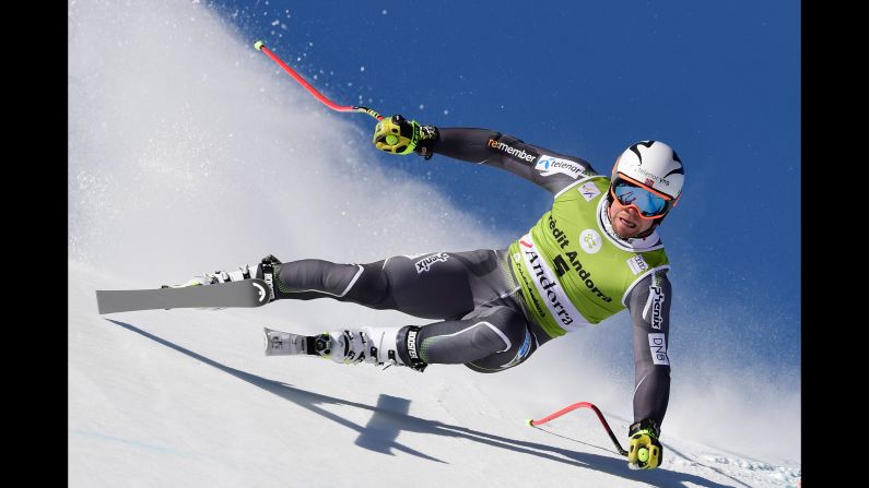 Norway's Aleksander Aamodt Kilde takes part in the training run for the men's downhill race of the FIS Alpine Ski World Cup Finals at Soldeu-El Tarter in Andorra on Tuesday, March 12.