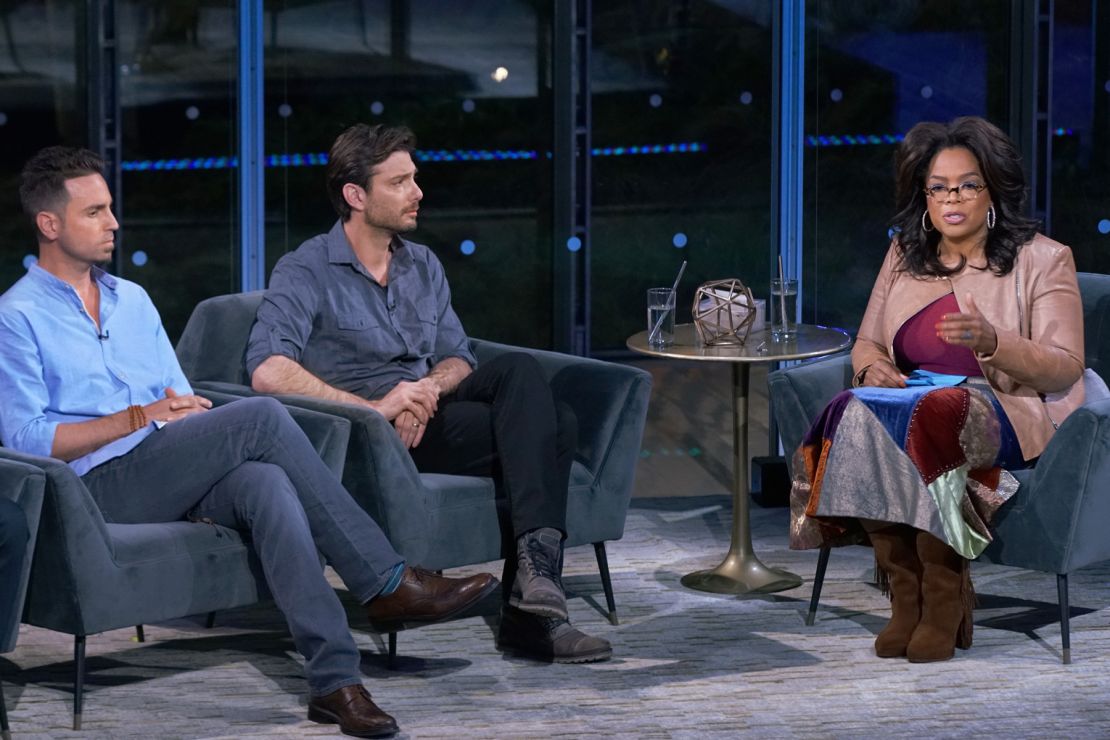 Wade Robson and James Safechuck with Oprah Winfrey in 'After Neverland' 