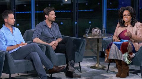 Wade Robson and James Safechuck with Oprah Winfrey in 'After Neverland'