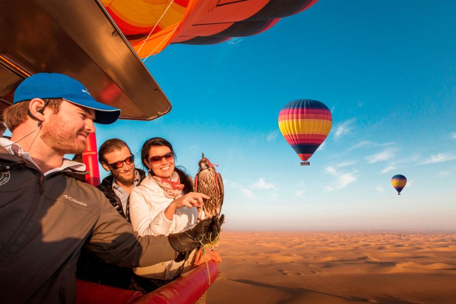 <strong>A falcon's eye view -- </strong>There's no better way to see the desert than from the air, and Balloon Adventures Dubai combines stunning views with a royal past time: falconry. See the world's fastest animal in action before landing for breakfast. Daily flights run between September and May.