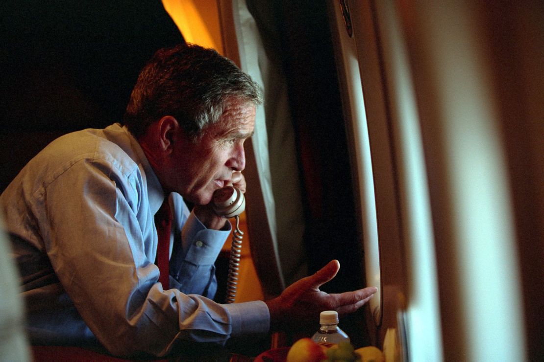 Draper captured this famous photo of Bush aboard Air Force One on 9/11.
