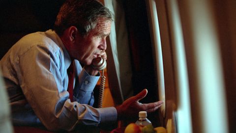 Draper captured this famous photo of Bush aboard Air Force One on 9/11.