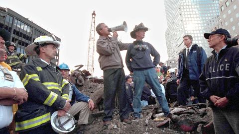 Draper also shot this iconic image of Bush at ground zero, a few days after the 9/11 attacks.
