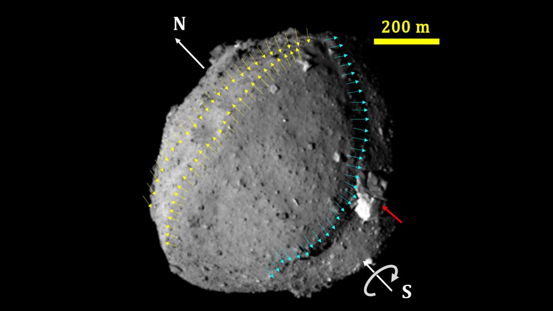 Ryugu is a C-type asteroid -- rich in carbon -- about 900m wide.