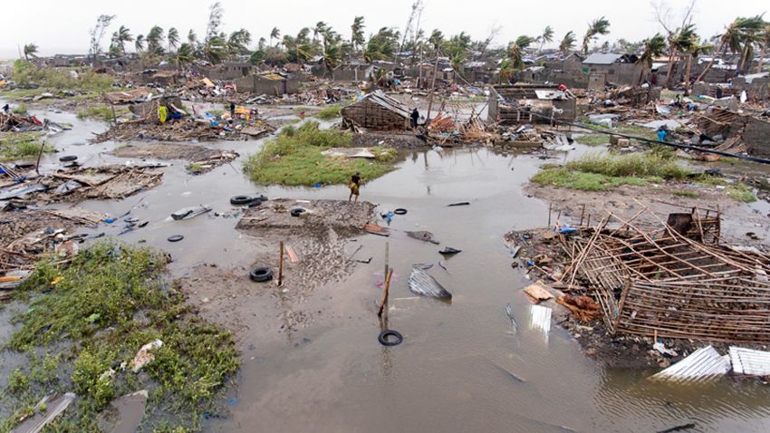 In this photo taken on Friday, March 15, 2019 and provided by the International Red Cross, an aerial view of the destruction of homes after Tropical Cyclone Idai, in Beira, Mozambique. Mozambique's President Filipe Nyusi says that more than 1,000 may have by killed by Cyclone Idai, which many say is the worst in more than 20 years. Speaking to state Radio Mozambique, Nyusi said Monday, March 18 that although the official death count is currently 84, he believes the toll will be more than 1,000.