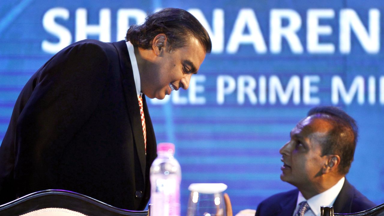 Mukesh, left, and Anil Ambani's fortunes have gone in vastly different directions in recent years.
