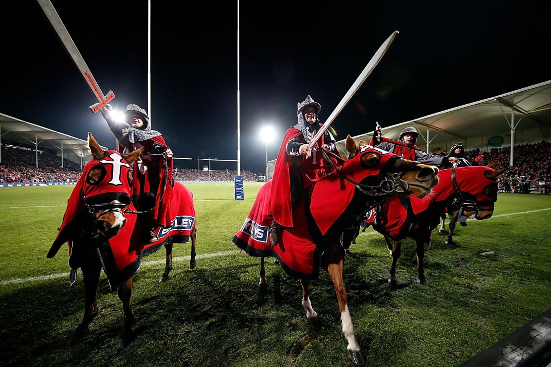 The Crusaders horsemen perform ahead of last year's Super Rugby final against the Lions. 