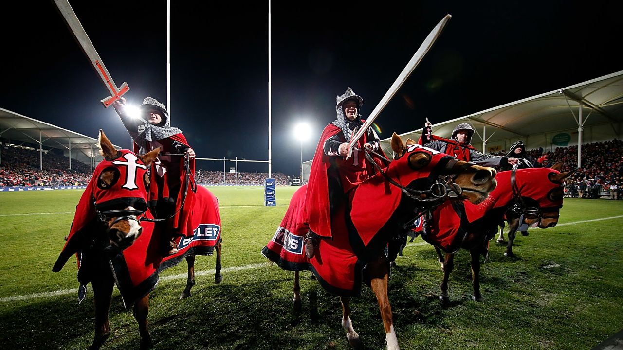 The Crusaders horsemen perform ahead of last year's Super Rugby final against the Lions.