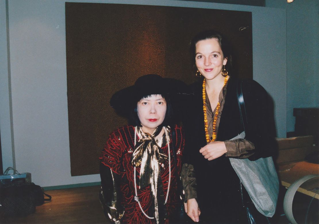 The author and Yayoi Kusama pictured together in 1989, the year of her influential first retrospective.
