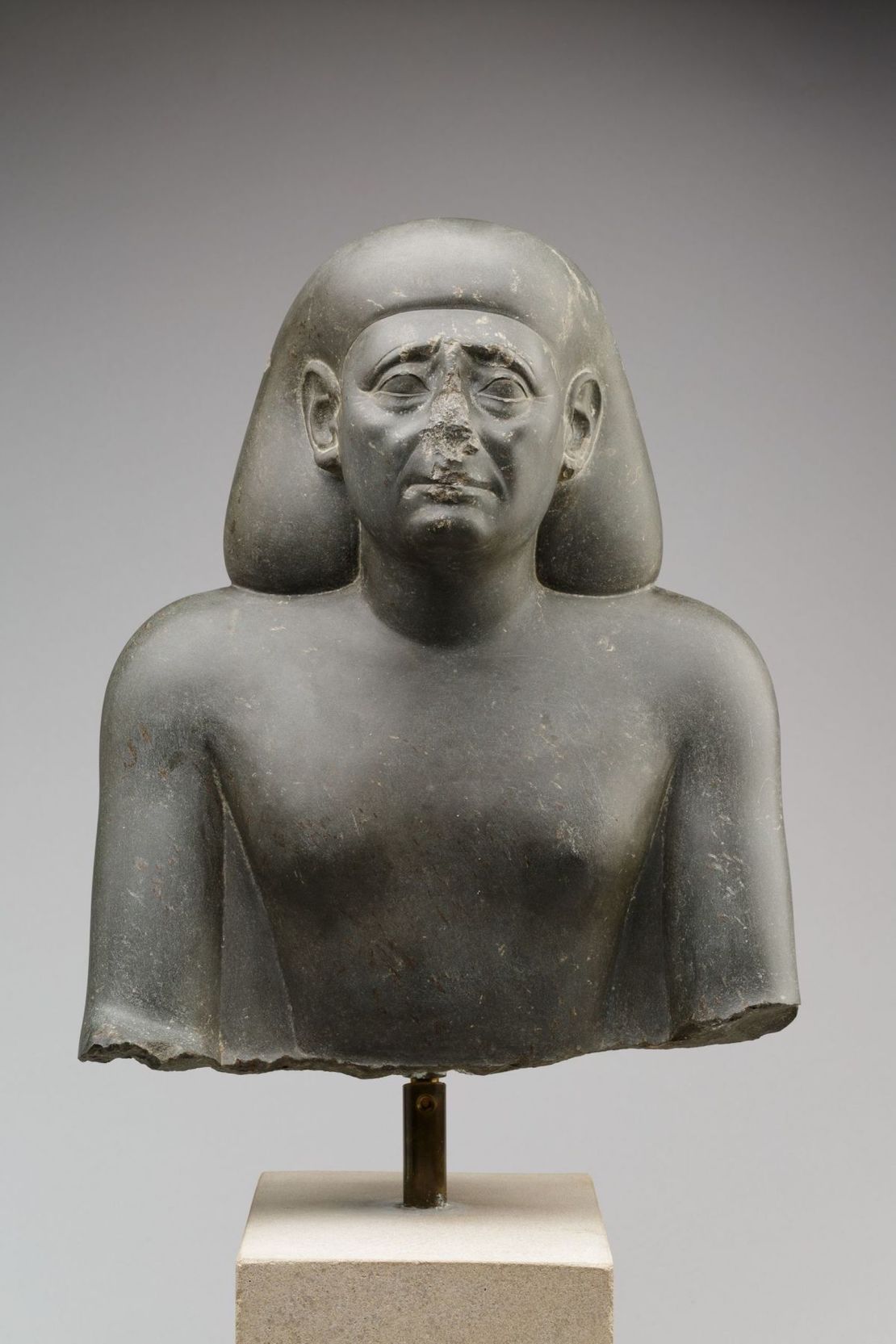 The bust of an Egyptian official dating from the 4th century BC.