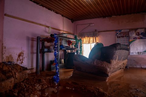 Mud fills the interior of a household in Chimanimani on March 19.