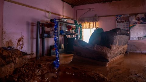 Mud fills the interior of a household in Chimanimani on March 19.