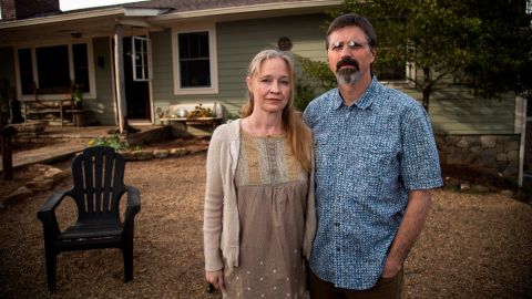 Shelley and her husband Mark Baldwin. He has supported her through years of emotional trauma.