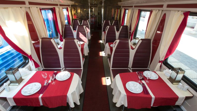 <strong>Dining in style: </strong>As you might expect for a journey of this length, there's a restaurant car. 