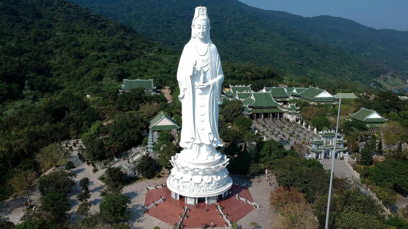 <strong>Da Nang, Vietnam:</strong> Lady Buddha, the tallest Buddha statue in Vietnam, towers over the coastal city on a bright March day.