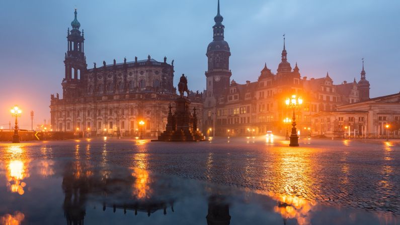 <strong>Dresden, Germany:</strong> A twilight view of Dresden's famous Theater Square, home to some of the city's most renowned landmarks.