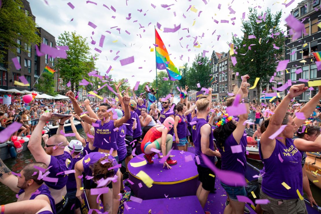 Amsterdam Gay Pride hosts the Canal Parade, an annual parade on boats throughout the canal.  