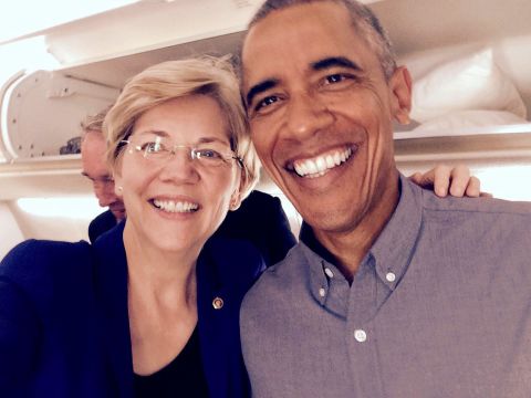 In January 2017, Warren posted this photo of her and Obama together. Obama was leaving after two terms as President.