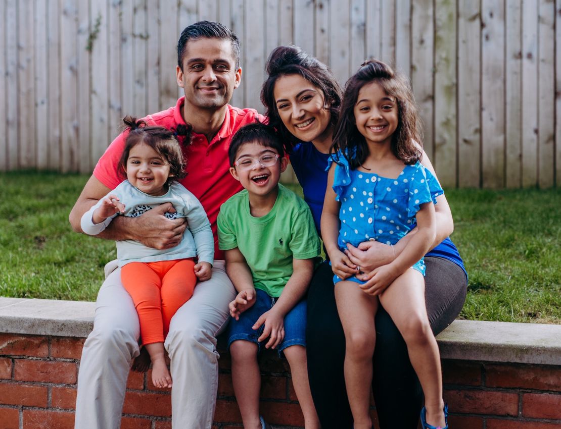 Nisha Jogia Soni, her husband, Hamel, and their three children: Kush, Keira and Shailee.