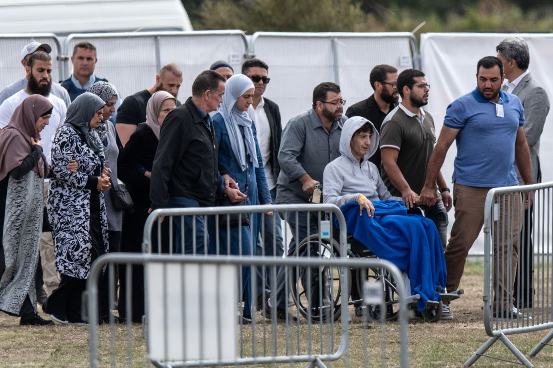 Zaid Mustafa, 13, whose father and brother were killed in the Christchurch terrorist attack, attends a funeral at Memorial Park Cemetery on March 20, 2019 in Christchurch, New Zealand. 