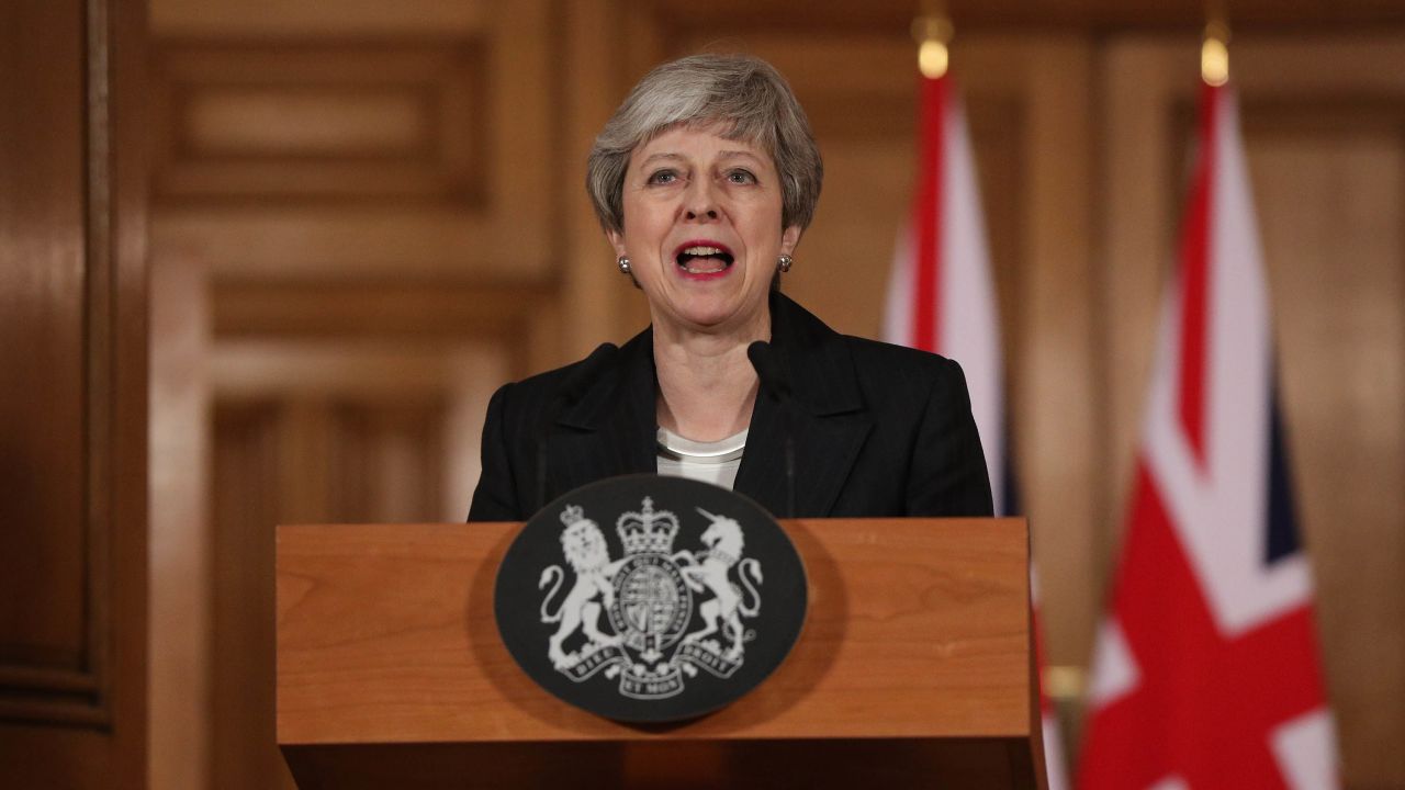 British Prime Minister, Theresa May addressing the nation on Wednesday night.