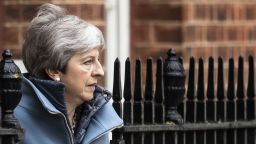 LONDON, ENGLAND - MARCH 21: Britain's Prime Minister Theresa May leaves Downing Street as she travels to Brussels to attend an EU Summit, on March 21, 2019 in London, England. Prime Minister Theresa May will travel to Brussels to request a three month extension to the UK's EU departure date as she struggles to get Parliament to approve her withdrawal agreement. (Photo by Dan Kitwood/Getty Images)