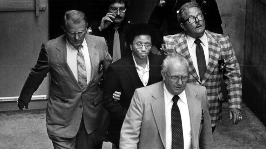 Wayne B. Williams leaves the Fulton County Courthouse after his court hearing in Atlanta on Oct. 20, 1981. (Kenneth Walker/Atlanta Journal-Constitution via AP)