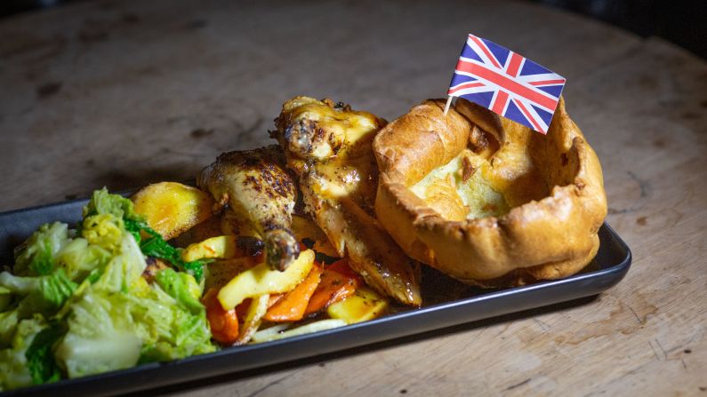 <strong>Yorkshire pudding: </strong>If you're going to eat one thing on this plate, make it the chunk of batter on the end. 