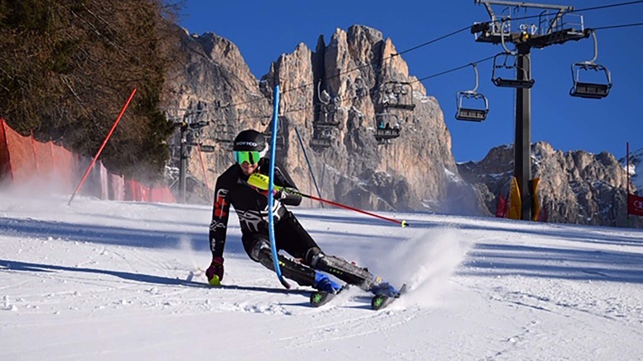 Belgium olympic skier Dries Van den Broecke in action.