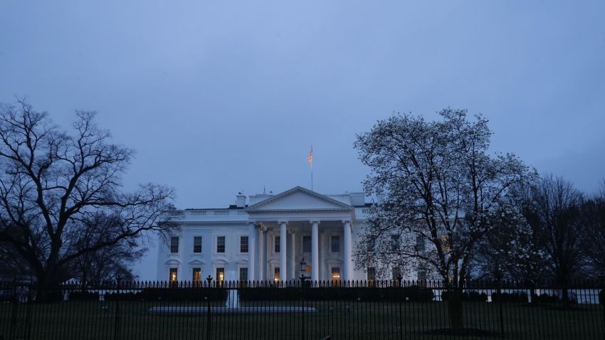 WASHINGTON, DC - MARCH 21: Rain falls on the White House March 21, 2019 in Washington, DC. The second day of spring brought showers to the United States capital region. (Photo by Chip Somodevilla/Getty Images)