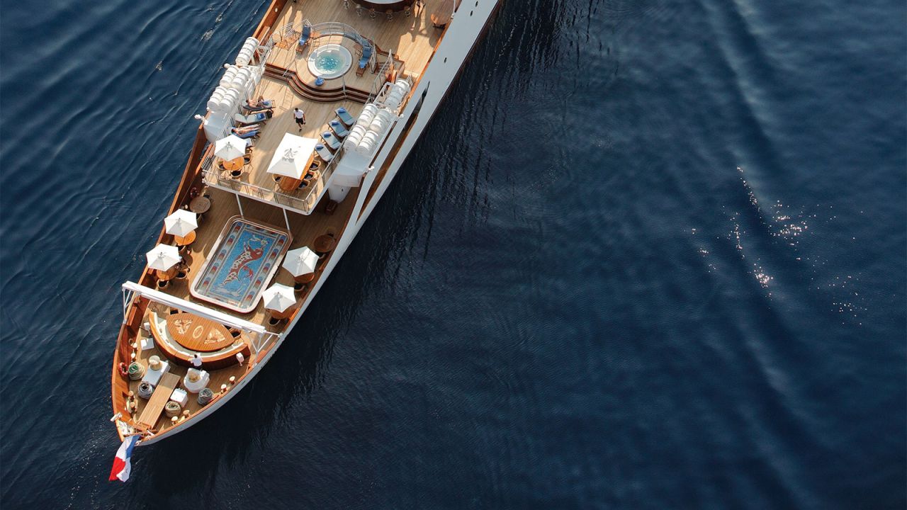 <strong>The view from above:</strong> The yacht measures 99 meters (325 feet) long and can be rented by the week.