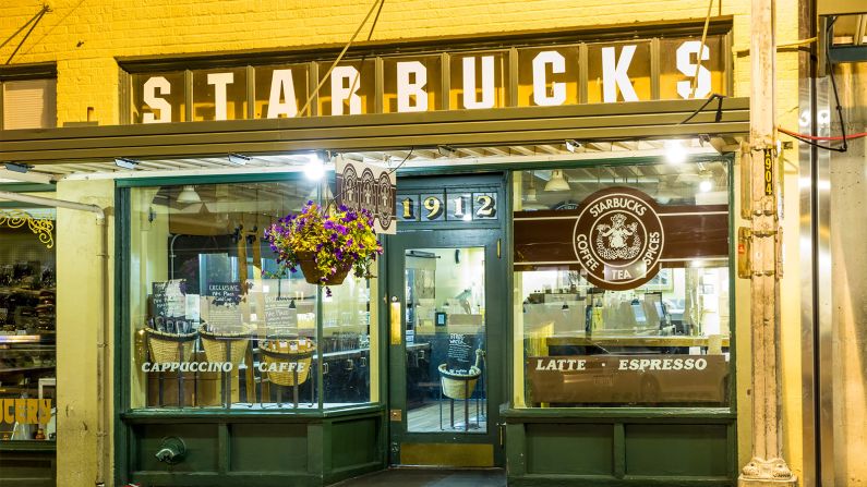 <strong>Starbucks:</strong> Before it was a worldwide megabrand, Starbucks was a single coffee shop by the market.