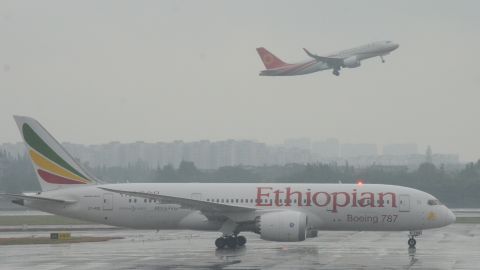 A Boeing 787 operated by Ethiopian Airlines in Chengdu, China, in 2017.
